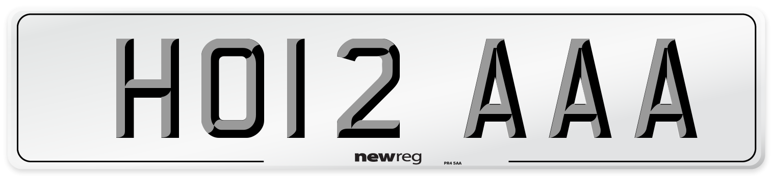 HO12 AAA Number Plate from New Reg